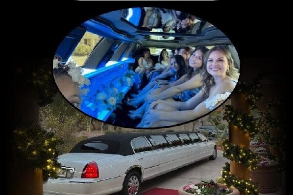 Tuxedo stretch limousine front - Phoenix Professional Car Service